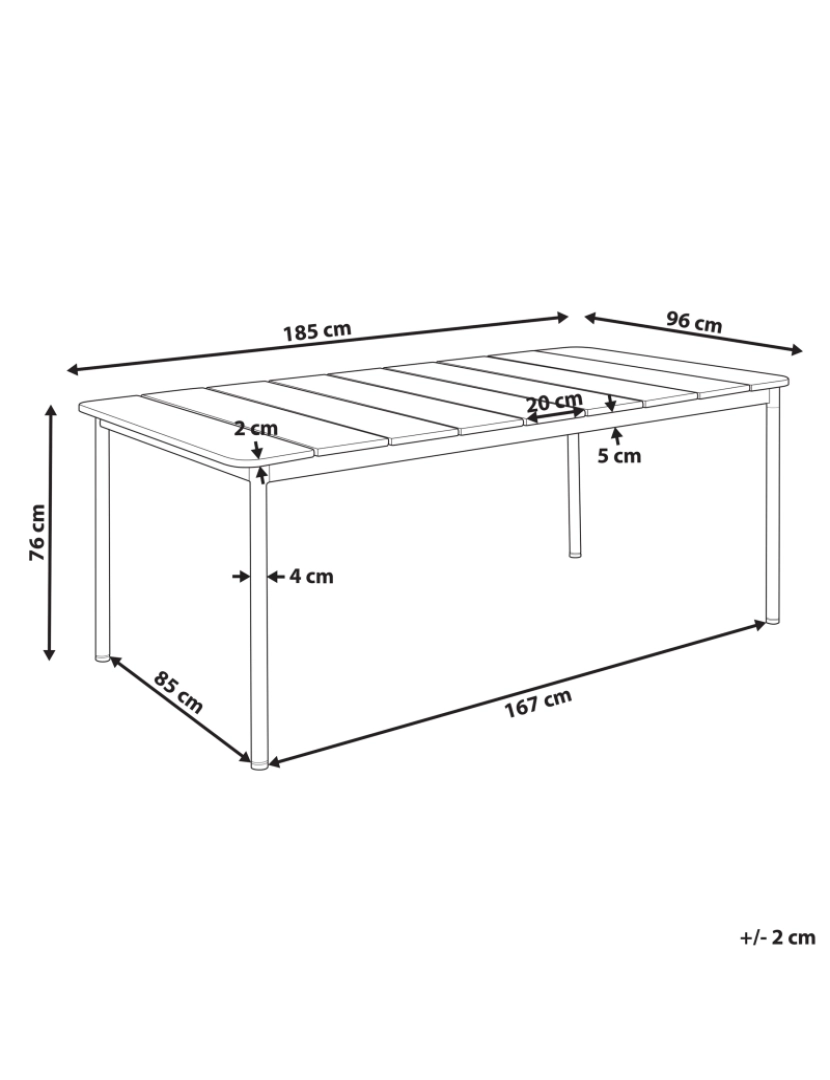 imagem de Mesa de refeições de jardim em alumínio castanho claro com 6 lugares resistente às intempéries peça para pátio ou jardim2