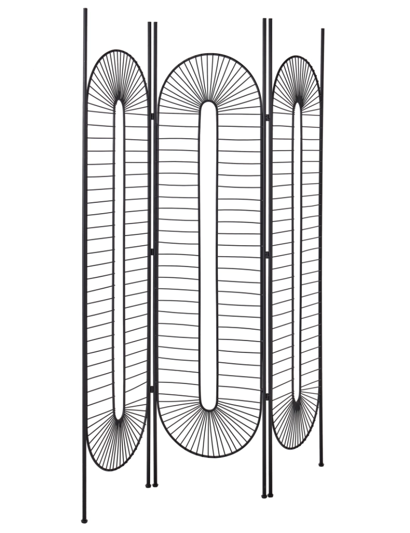 imagem de Biombo com 3 painéis em metal e ferro preto 135 x 170 cm de estilo glamoroso4