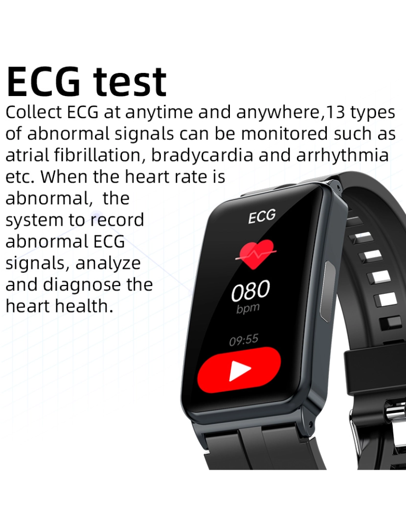 imagem de Relógio inteligente com EKG/HRV, frequência cardíaca, vários modos esportivos White4