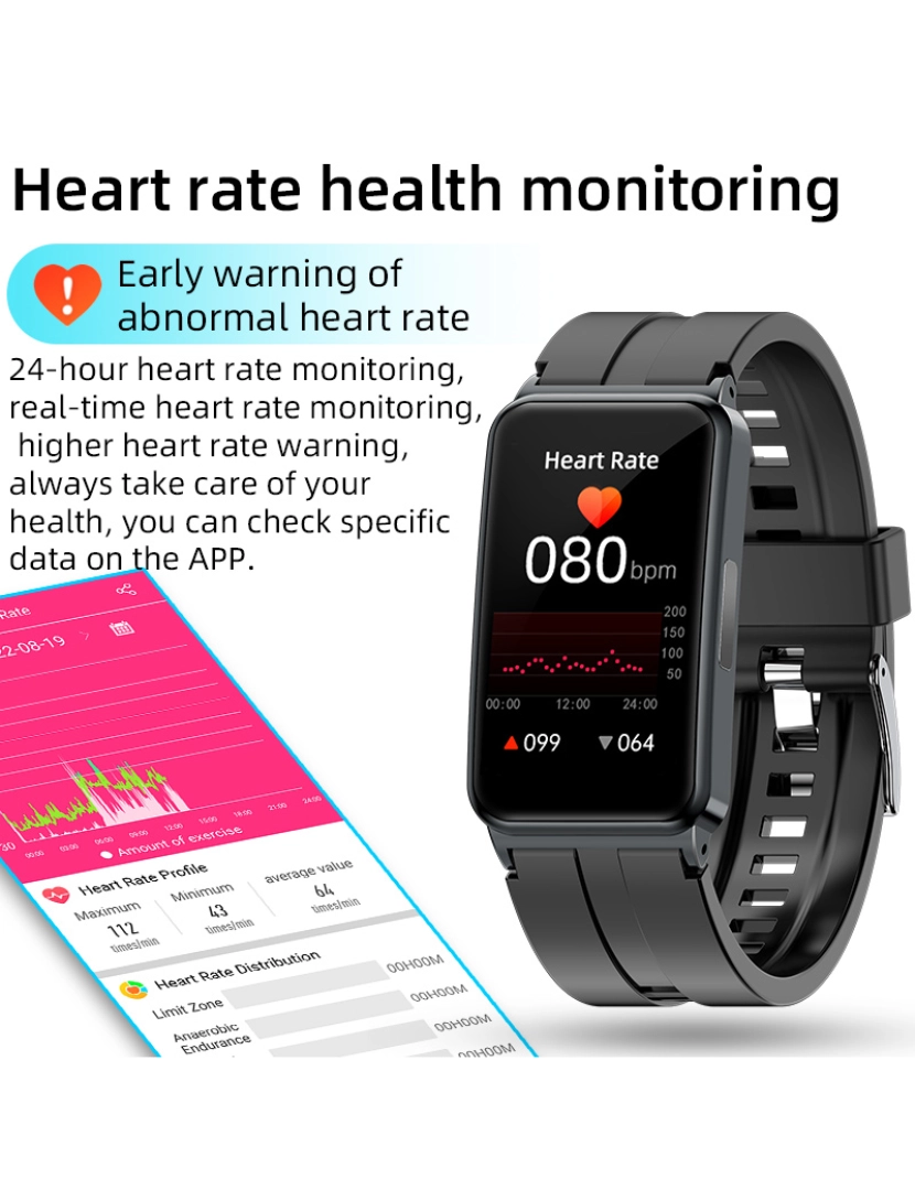 imagem de Relógio inteligente com EKG/HRV, frequência cardíaca, vários modos esportivos White8