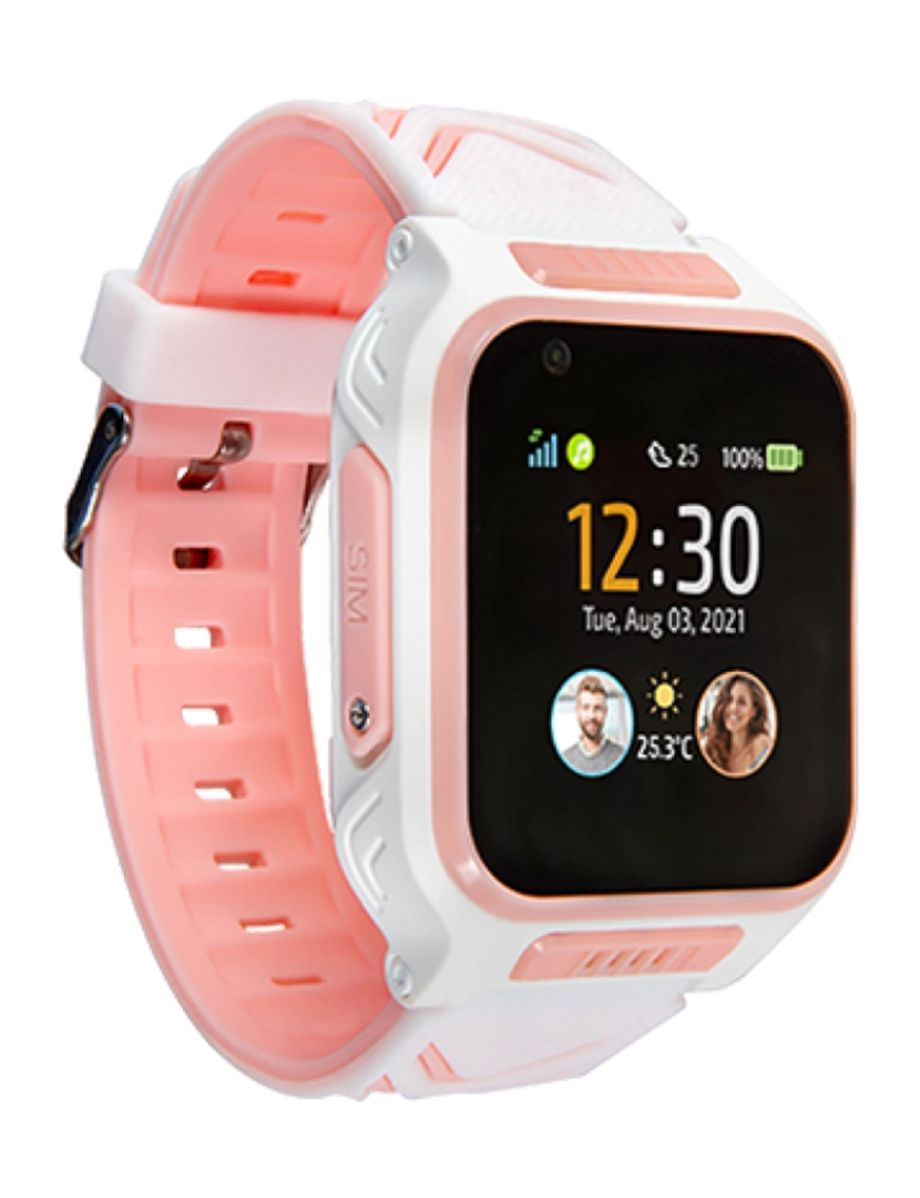 Myki - MyKi Watch 4 Mostrador: White  Pulseira: Rubber Pink  Grau A+