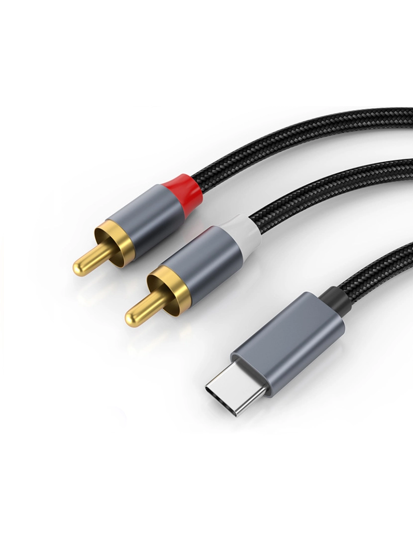 imagem de Cabo de áudio estéreo USB-C para 2x RCA Grey1