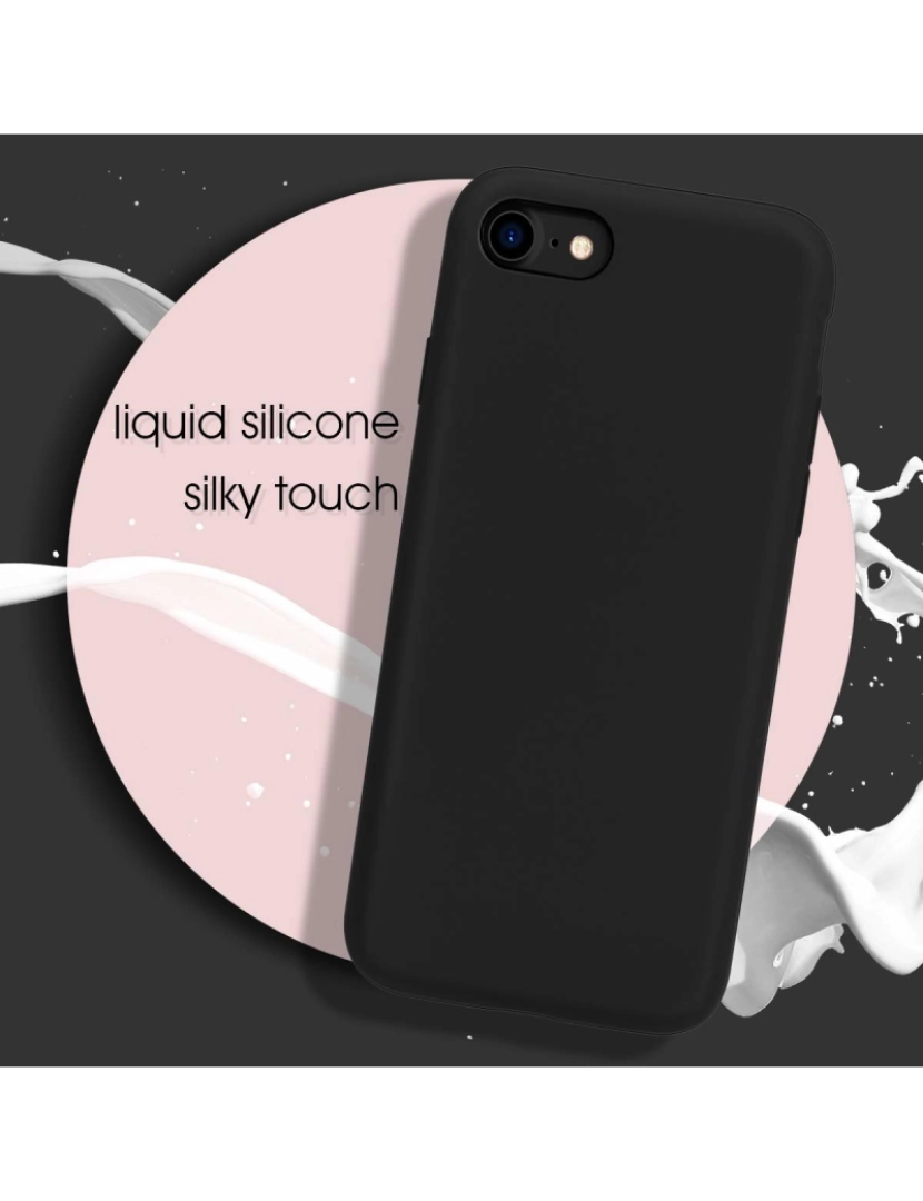 imagem de Capa de silicone para iPhone 7/8/SE Preto3