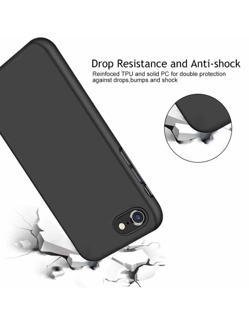 imagem de Capa de silicone para iPhone 7/8/SE Preto4