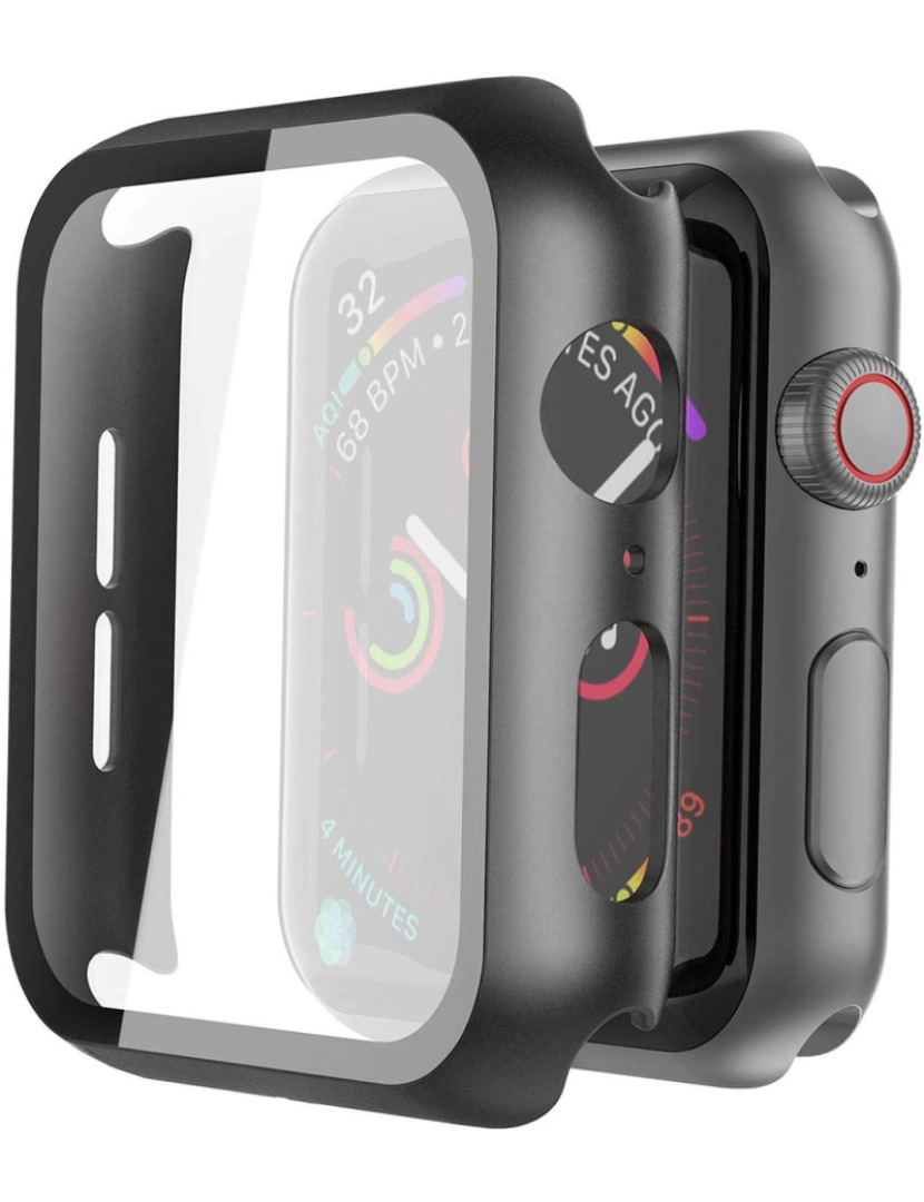 Inf - Protetor de tela Apple Watch 4/5/6 (44 mm) Apple Watch SE (44 mm) vidro temperado Preto