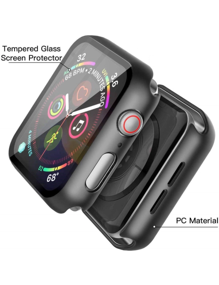 imagem de Protetor de tela Apple Watch 4/5/6 (44 mm) Apple Watch SE (44 mm) vidro temperado Preto7