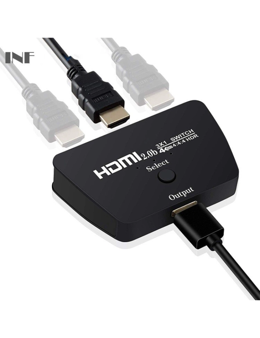 imagem de Interruptor HDMI 3x1 com HDR 3D 4K8