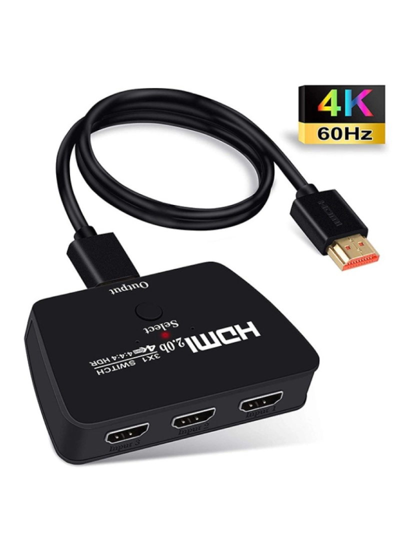 imagem de Interruptor HDMI 3x1 com HDR 3D 4K9