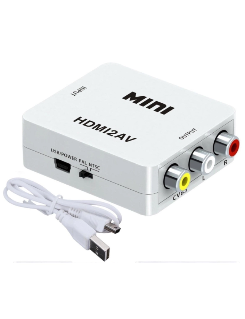 Inf - Conversor de sinal HDMI para AV/RCA 1080p White