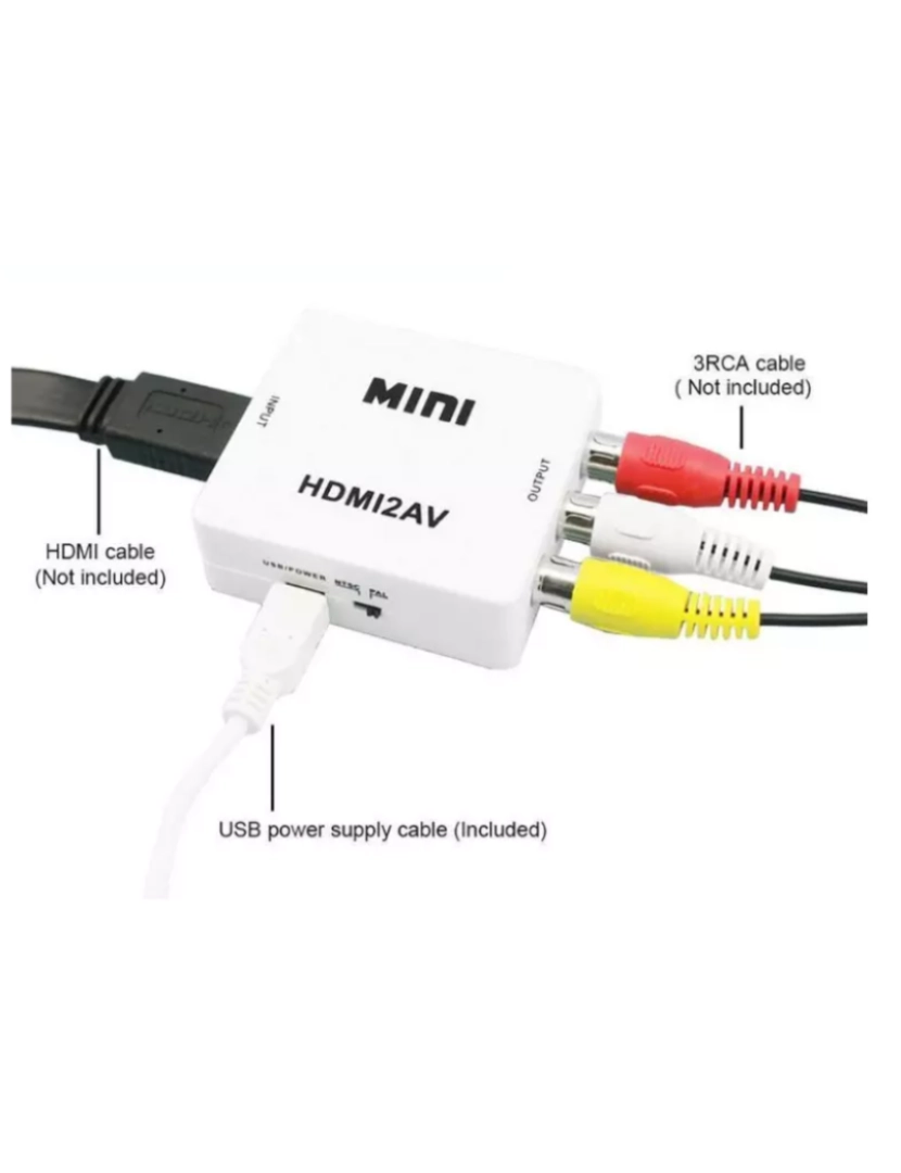 imagem de Conversor de sinal HDMI para AV/RCA 1080p White3