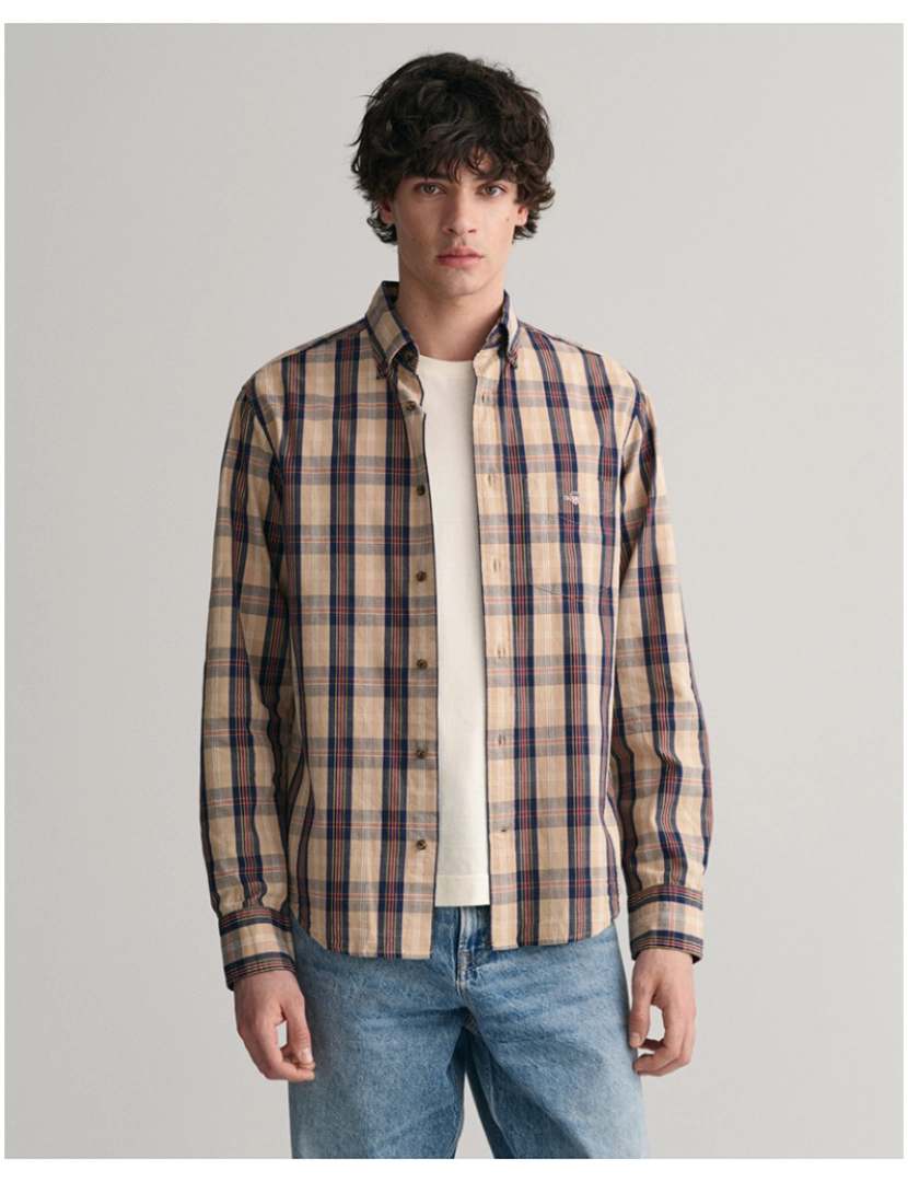 Gant - Camisa de Homem Cáqui