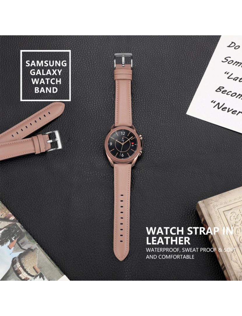 imagem de Pulseira de couro para Samsung Galaxy Watch 3 Pink7