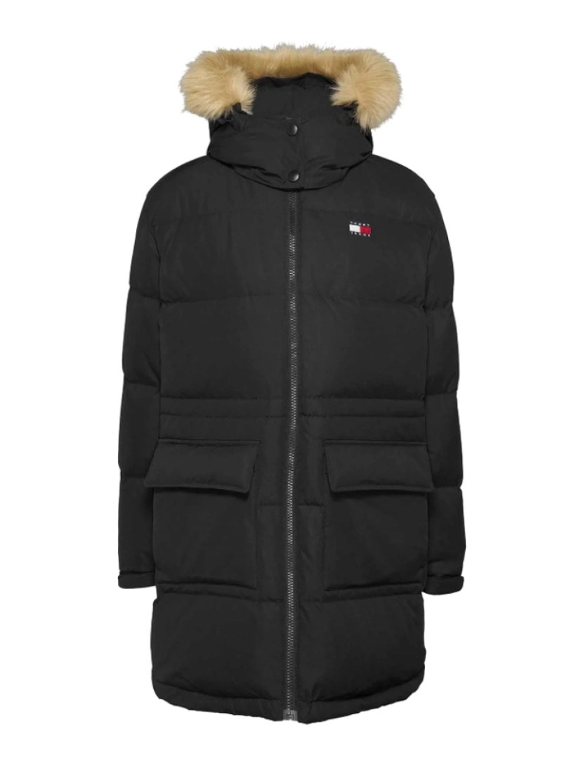 Tommy Jeans - Tommy Jeans Midi Alaska Faux Fur Jacket Negro