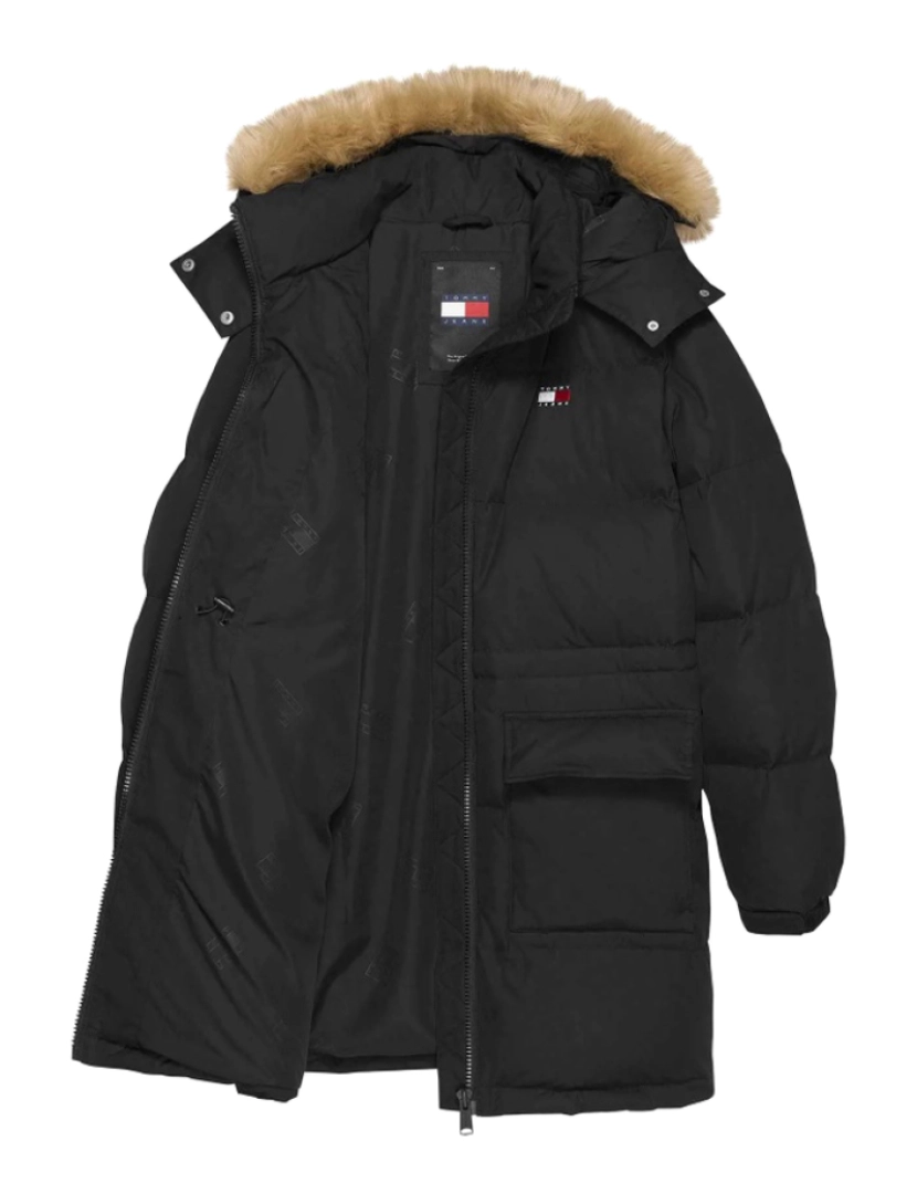 imagem de Tommy Jeans Midi Alaska Faux Fur Jacket Negro4