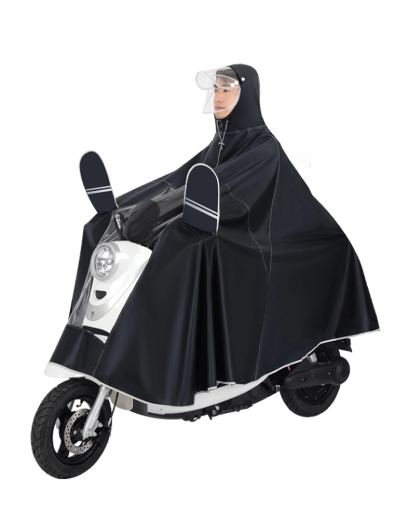 Inf - Poncho de chuva para bicicleta, ciclomotor, scooter - bordas refletivas DarkBlue 7XL