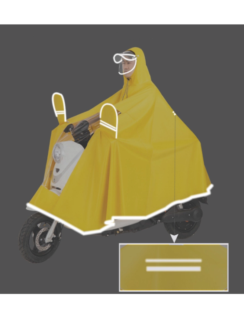 imagem de Poncho de chuva para bicicleta, ciclomotor, scooter - bordas refletivas DarkBlue 7XL5