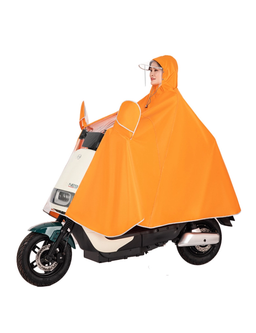 imagem de Poncho de chuva para bicicleta, ciclomotor, scooter - bordas refletivas DarkBlue 7XL7