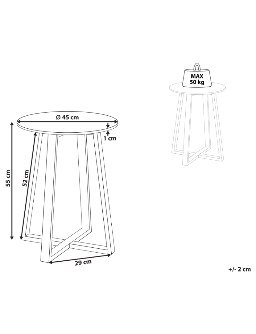 imagem de Mesa de apoio redonda preta e branca com tampo em efeito de mármore e estrutura de metal de design moderno2