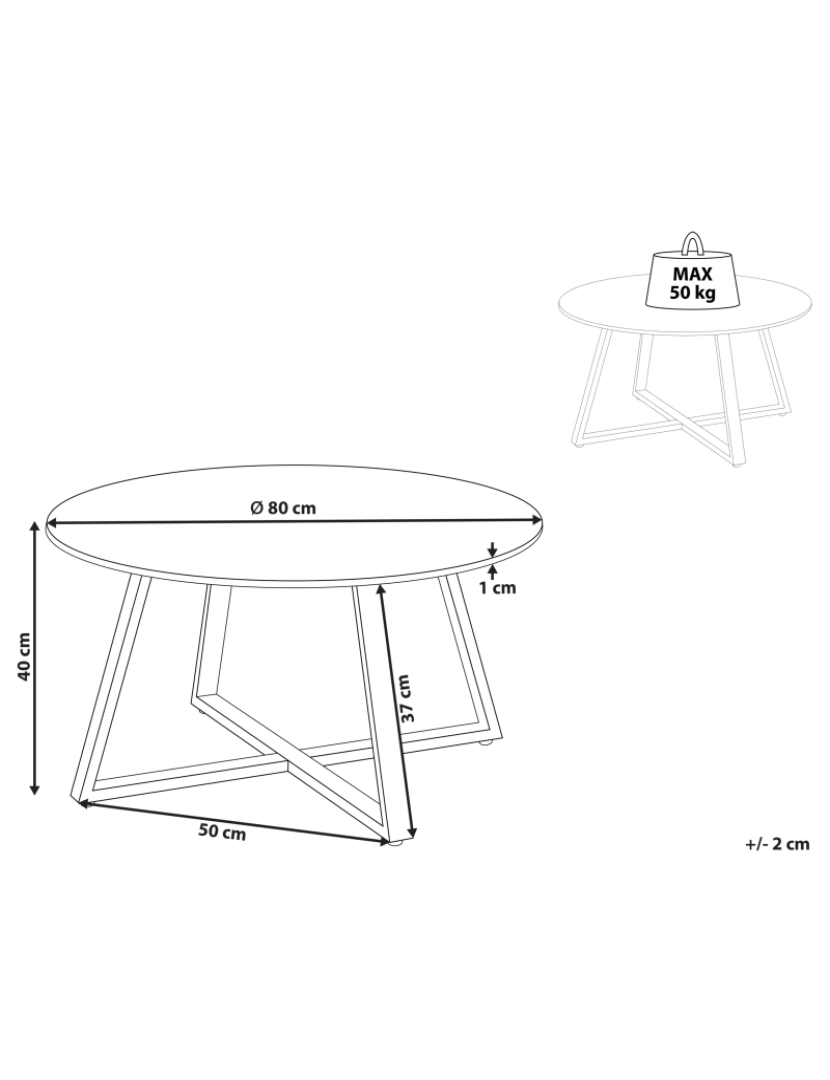 imagem de Mesa de centro redonda preta e branca com tampo de cerâmica em efeito de mármore e estrutura de metal de design moderno2