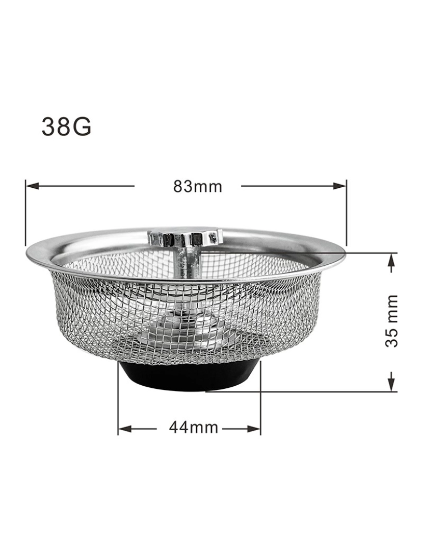 imagem de Filtro de drenagem filtro de pia com tampão com alça de aço inoxidável Prata   1 pacote7