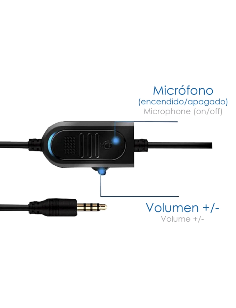 imagem de DAM Fone de ouvido  PS488. Fones de ouvido para jogos com microfone, conexão minijack e áudio + microfone separado. PS4, Xbox One, celular, tablet, etc. 17x9x20 cm. Cor preta3