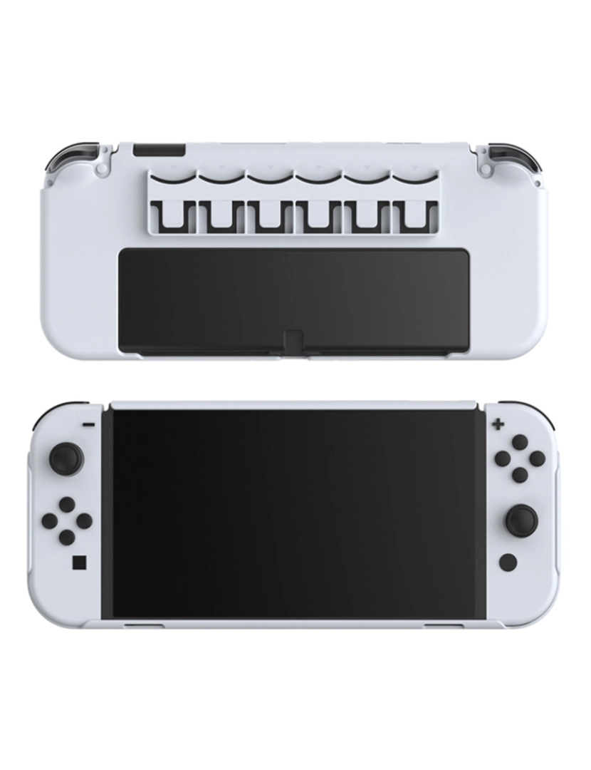 imagem de DAM Case  com 6 slots para cartões de jogo, compatível com Switch Oled. 24,5x10,3x2 cm. Cor transparente2