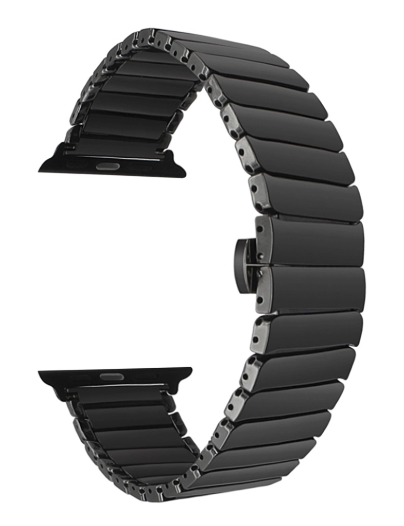 imagem de DAM Pulseira de cerâmica  para Apple Watch 42 mm / 44 mm 18x2 cm. Cor preta1