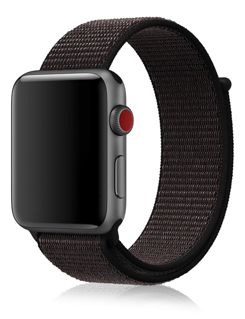 imagem de DAM Pulseira de nylon  compatível com Apple Watch 42/44/45/49mm 20x3 cm. Cor preta1