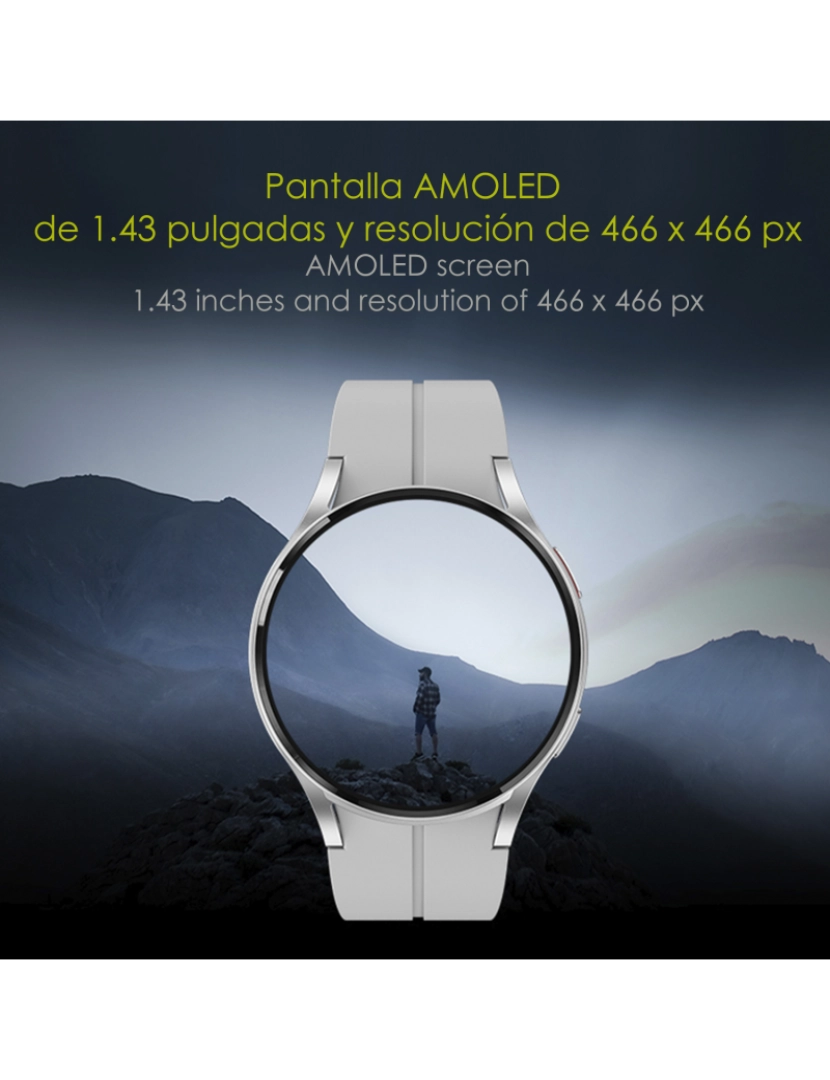 imagem de DAM  Smartwatch R6 Pro Max, tela AMOLED, +100 modalidades esportivas. Chamadas BT, notificações push. Monitor de glicemia. 4,15x1,1x4,9 cm. Prata4