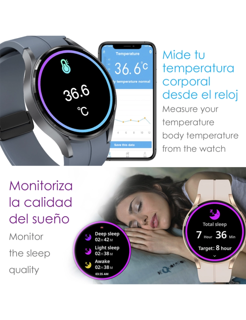 imagem de DAM  Smartwatch R6 Pro Max, tela AMOLED, +100 modalidades esportivas. Chamadas BT, notificações push. Monitor de glicemia. 4,15x1,1x4,9 cm. Prata5