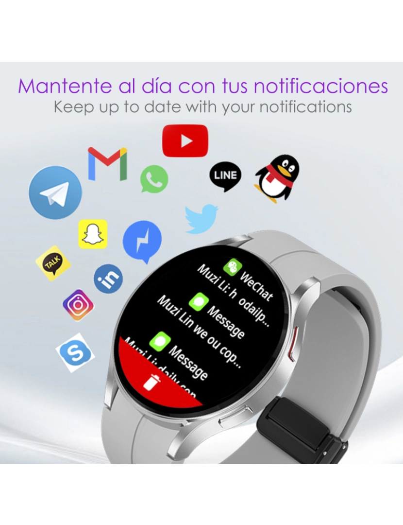 imagem de DAM  Smartwatch R6 Pro Max, tela AMOLED, +100 modalidades esportivas. Chamadas BT, notificações push. Monitor de glicemia. 4,15x1,1x4,9 cm. Prata6