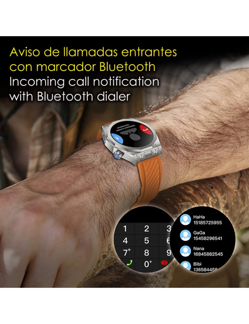 imagem de DAM Pulseira tripla  Smartwatch Z83 Max. Tela AMOLED, tela dividida, chamadas BT. Temperatura, tensão, etc. Modos esportivos. 4,4x1,27x5,5 cm. Prata4