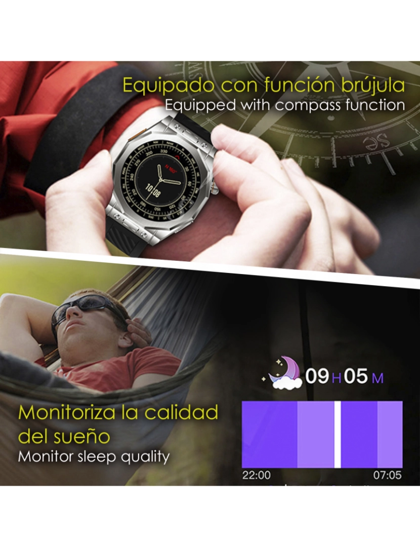 imagem de DAM Pulseira tripla  Smartwatch Z83 Max. Tela AMOLED, tela dividida, chamadas BT. Temperatura, tensão, etc. Modos esportivos. 4,4x1,27x5,5 cm. Prata6