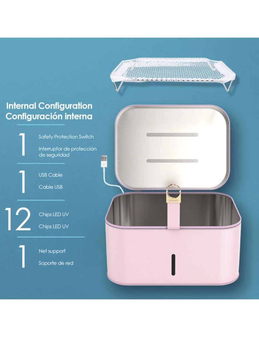 imagem de DAM Esterilizador portátil de raio LED ultravioleta  25x20x18 Cm. Cor cinzenta4