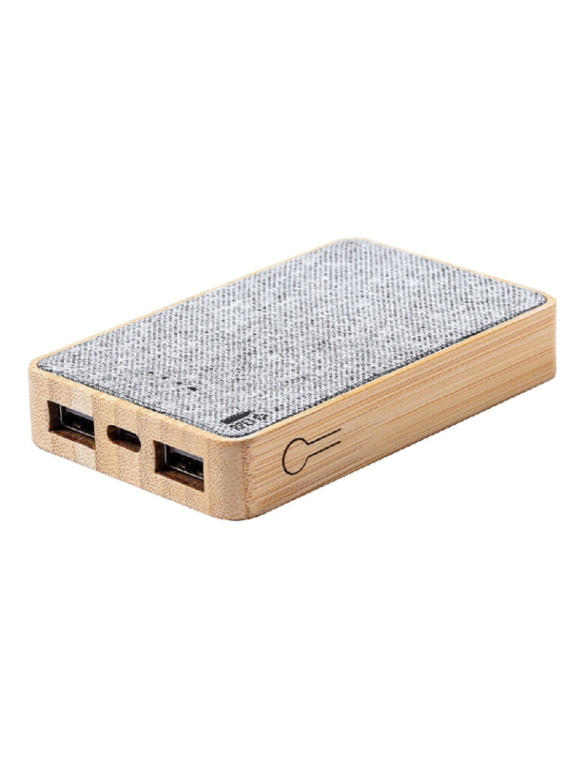 imagem de DAM  Power Bank natureza bambu/REPET 5000 mAh. 7x13,2x1,8cm. Cor cinzenta1