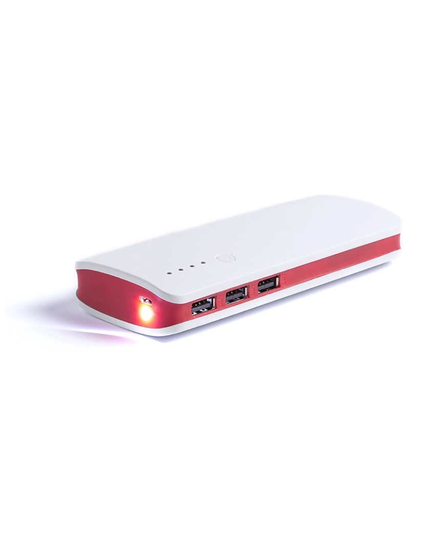 imagem de DAM Banco de potência  1 Led. 10000mAh. 3 saídas USB. Entrada micro USB. 6,5x14,4x2,3cm. Cor preta2