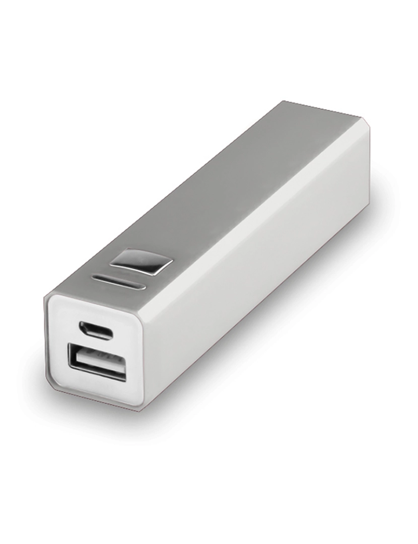 DAM - DAM Banco de potência  2200 mAh. Saída USB. Entrada micro USB 2,3x9,4x2,3 cm. Prata