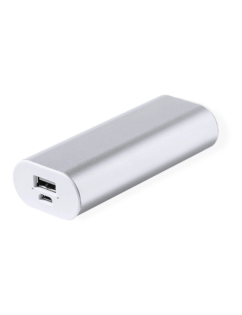 DAM - DAM Banco de potência  2200 mAh. USB de alumínio. 4,1x9,5x2,3 cm. Prata