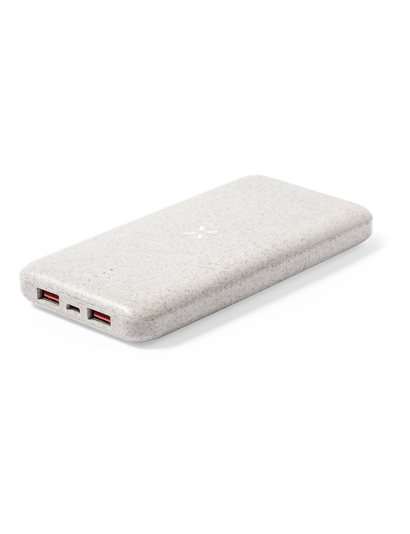 DAM - DAM  Power Bank natureza cana de trigo sem fio 10W. 8000mAh. 7,4x14,5x1,8 cm. Cor: Bege Claro