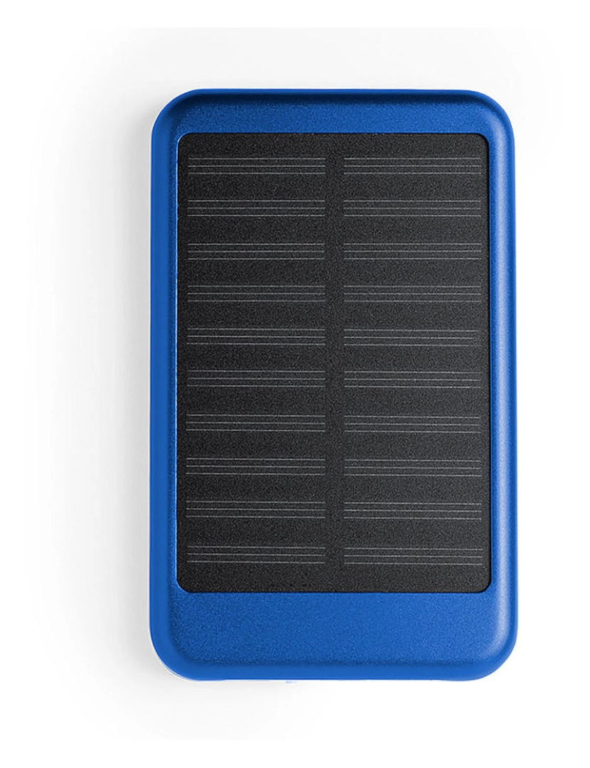 imagem de DAM Banco de potência  4000 mAh. Carregamento solar. Saída USB. Entrada micro USB 7,9x12,5x1,4 cm. Cor azul1