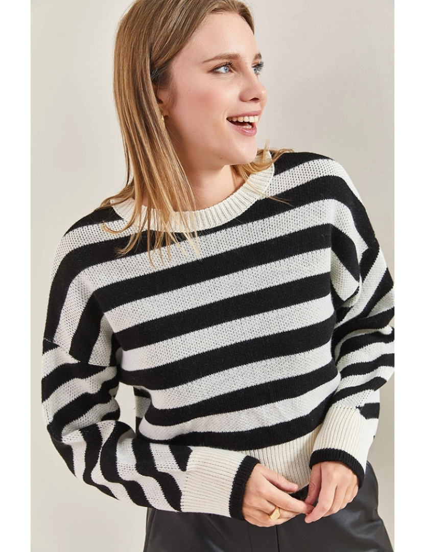 Defile - Sweatshirt de Senhora Preto e Branco