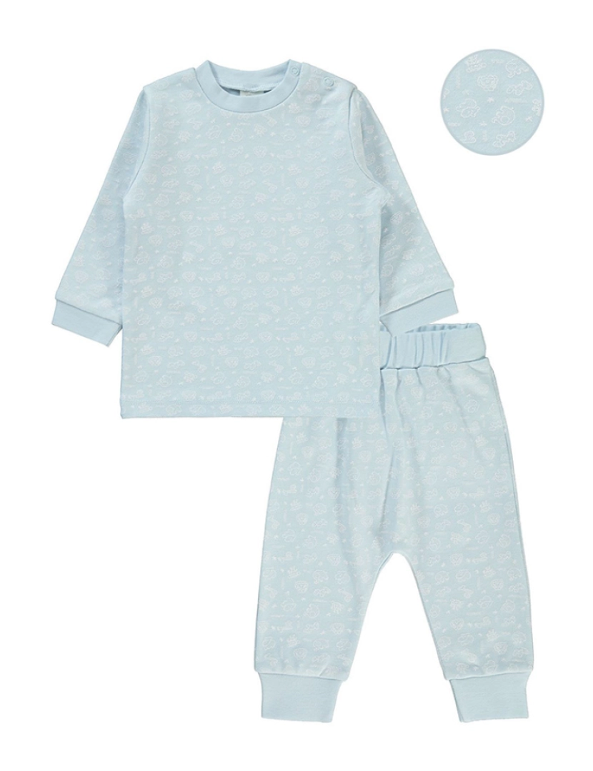 Cosima - Conjunto Pijama Bebé (3 Peças) de Bebé Azul Gelo