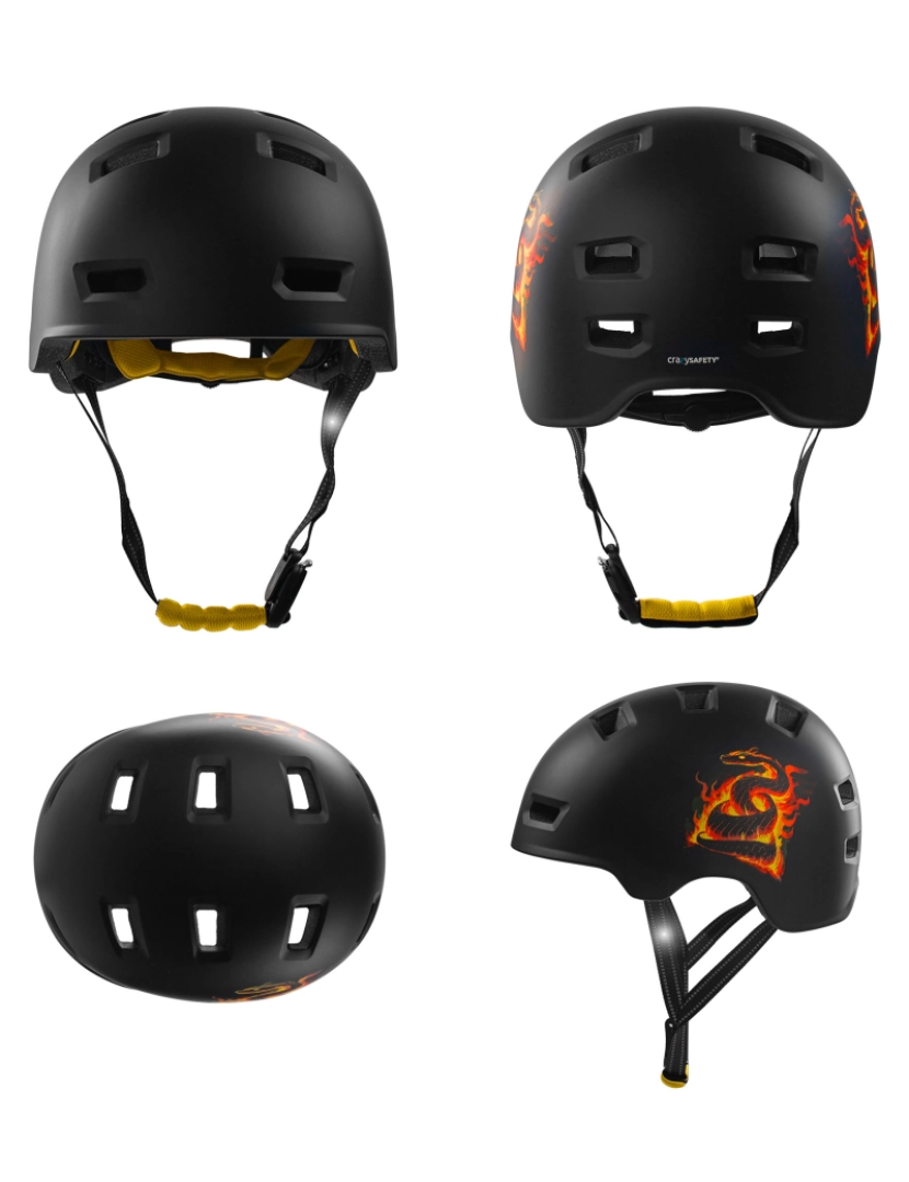 imagem de Capacete de skate e bicicleta |Serpente Laranja M(54-57 cm) | Certificado EN10782