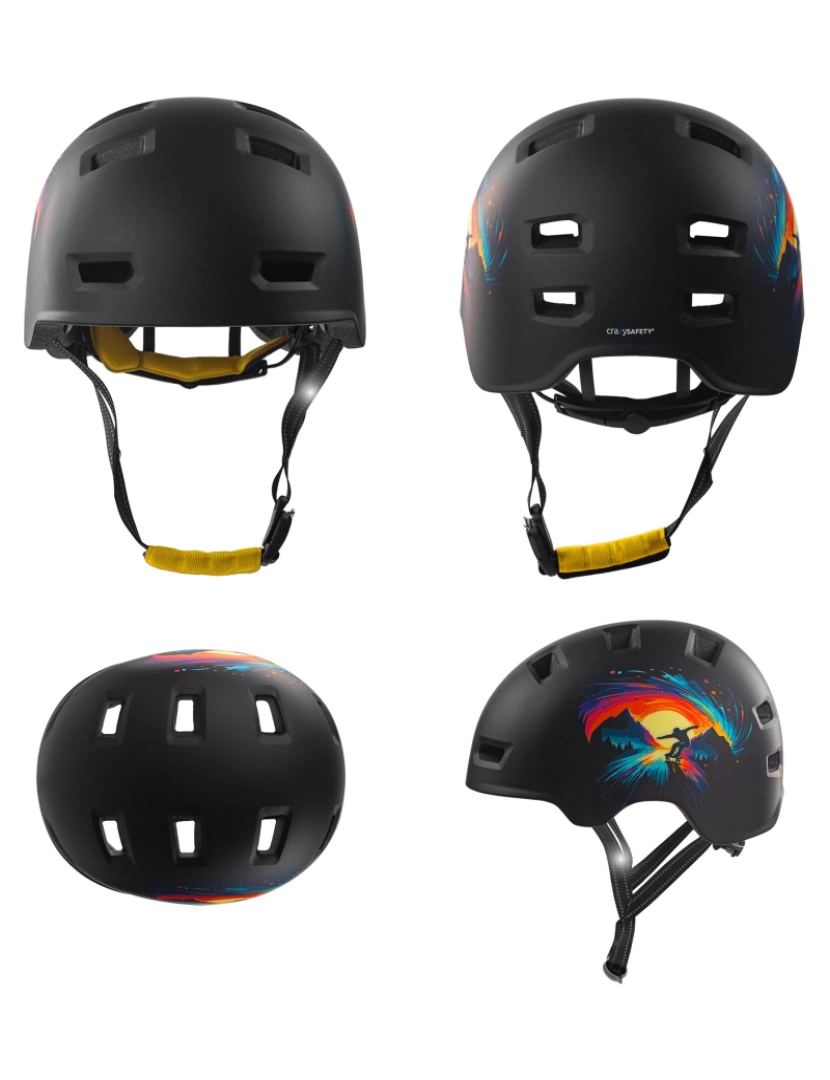 imagem de Capacete de skate e bicicleta| Patinação Preta M (54-57 cm)| Certificado EN10782