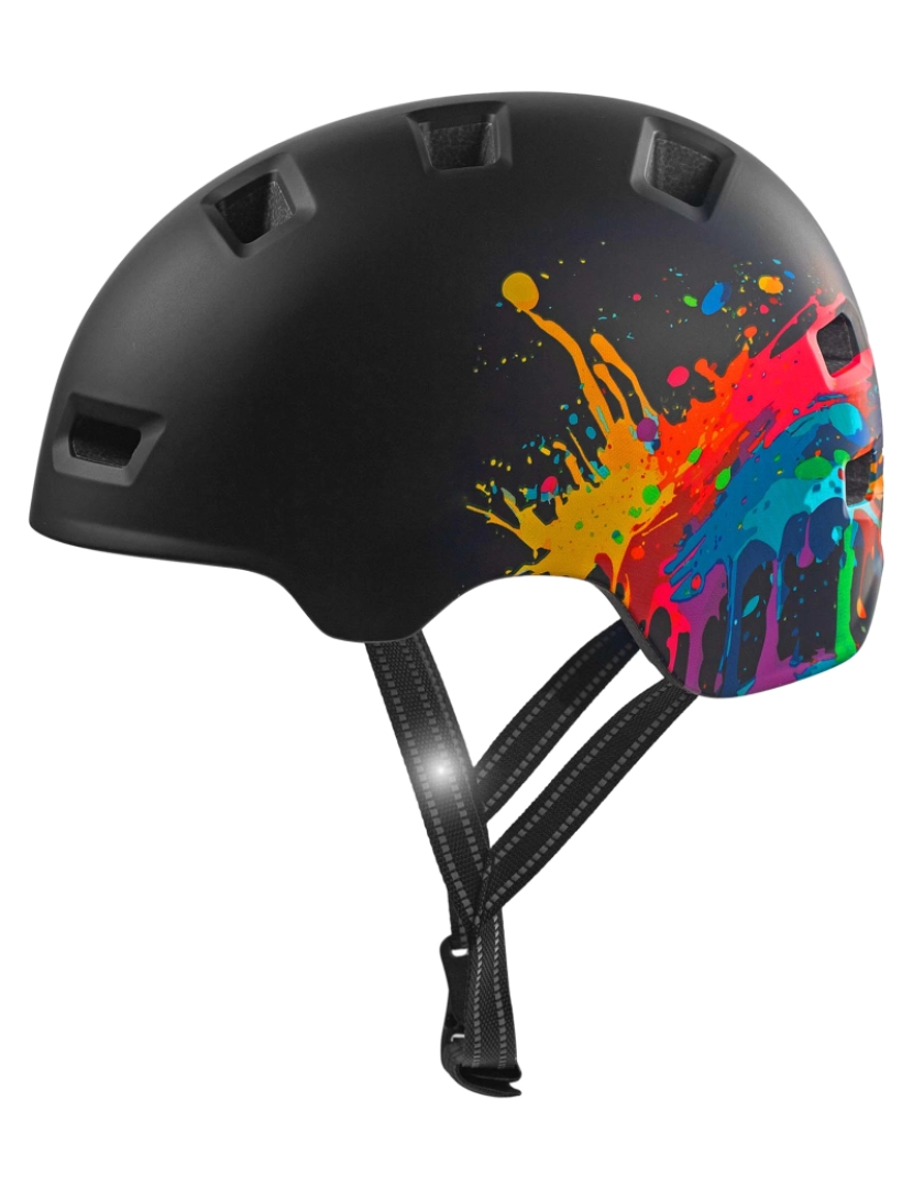 Crazy Safety - Capacete de skate e bicicleta | Splash Preto M (54-57 cm) | Certificado EN1078