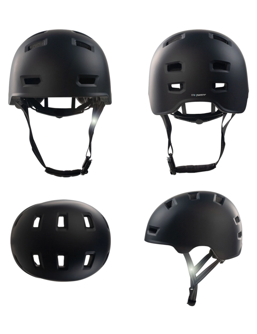 imagem de Capacete de skate e bicicleta | Todo Preto M (54-57 cm) | Certificado EN10782