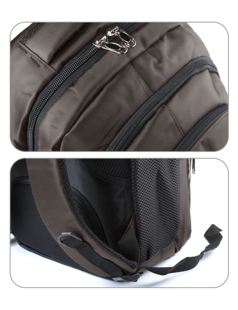 imagem de DAM Mochila  Arcano confeccionada em resistente nylon 600D com compartimento interno acolchoado para laptop. 32,5x25x44 cm. Cor marron4