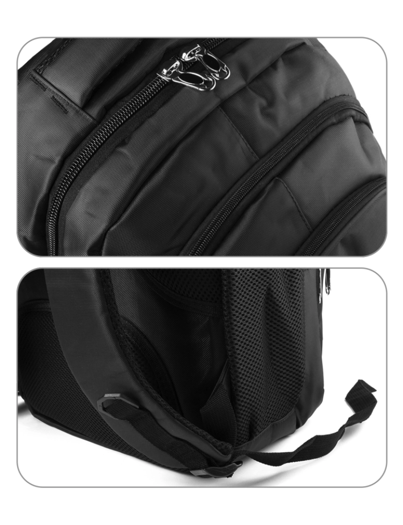 imagem de DAM Mochila  Arcano confeccionada em resistente nylon 600D com compartimento interno acolchoado para laptop. 32,5x25x44 cm. Cor preta4