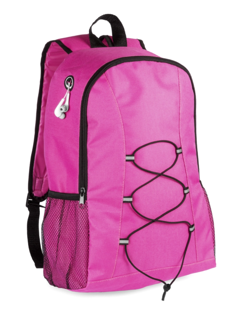 DAM - DAM Mochila  Lendross em resistente poliéster 600D com saída para fones de ouvido e áreas refletivas. 29x15x43 cm. Cor rosa