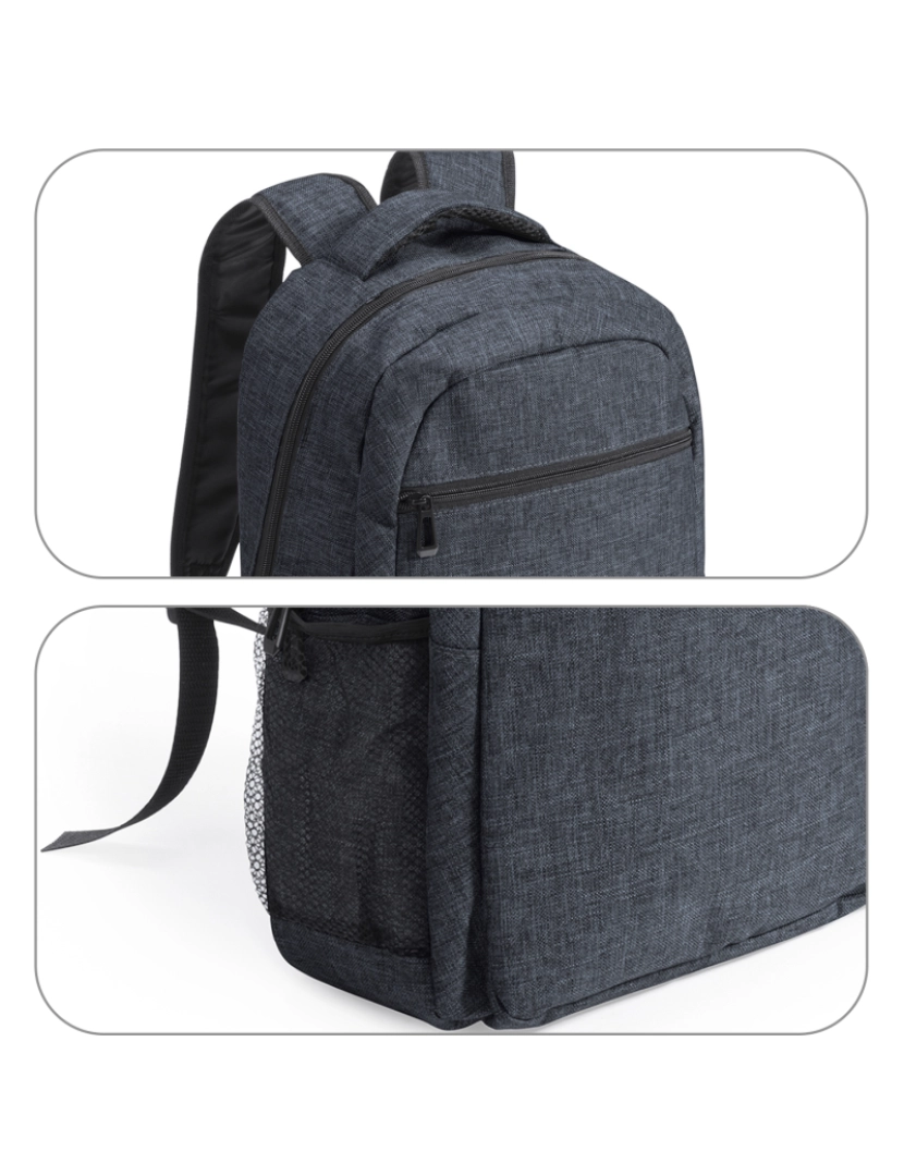 imagem de DAM Mochila  Verbel em acabamento jeans 600D. Compartimento interno acolchoado para laptop. 32x15x42 cm. Cor cinzenta2